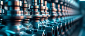 Row of polished industrial control valves — Masscan command line options